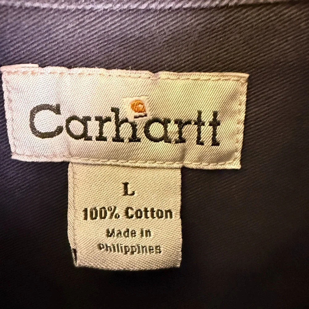 2 Carhartt‎ Mens L Button Down Shirts Work Heavy Canvas S09 MDT & S200 DRC Y2K